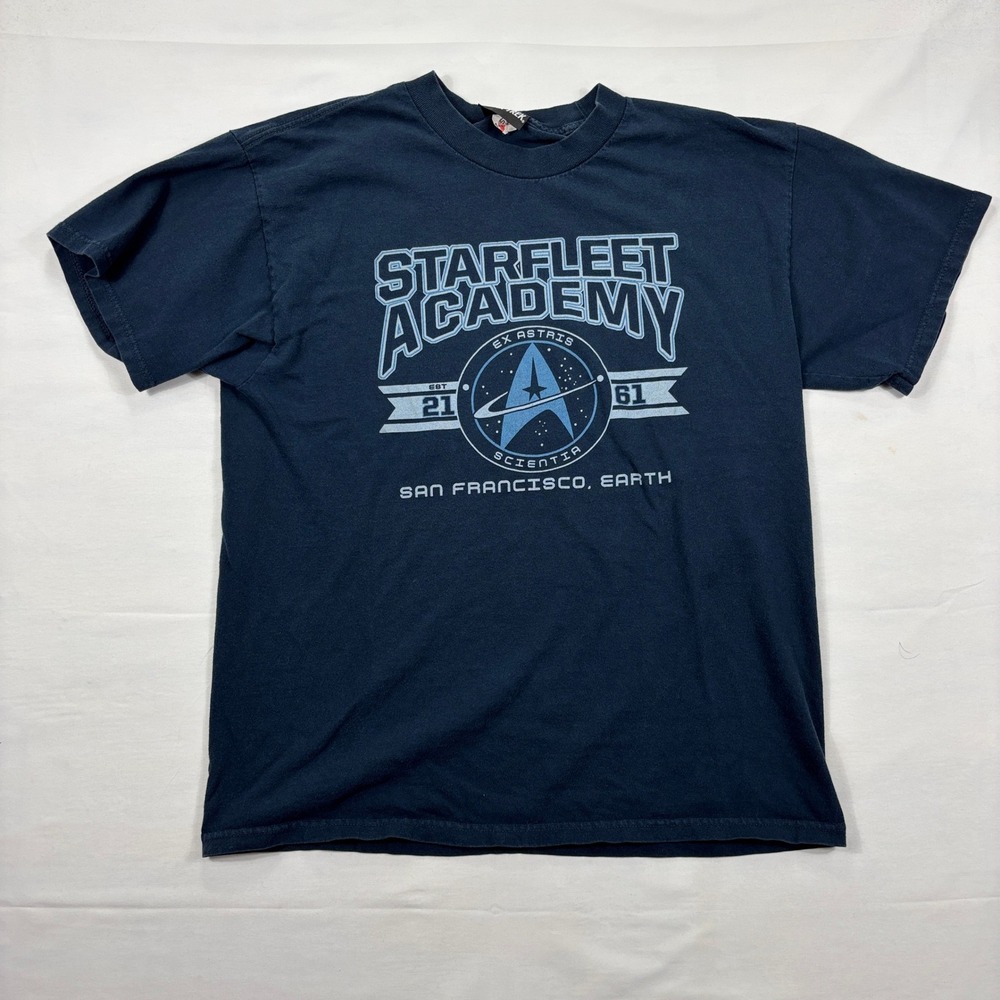 Star Trek Starfleet Academy Graphic T-Shirt San Francisco Earth Large Navy‎ Blue